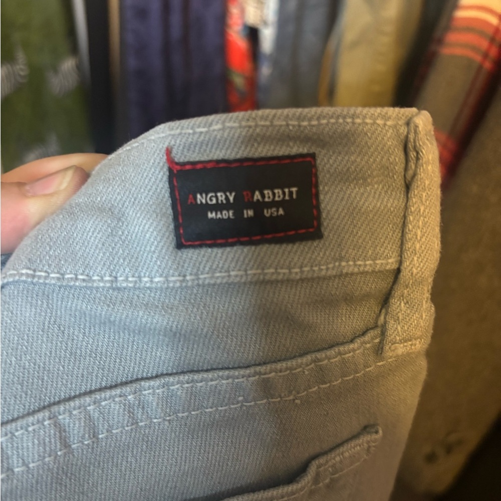 Angry Rabbit Green Skinny Jeans Distressed Style - Picture 4 of 5